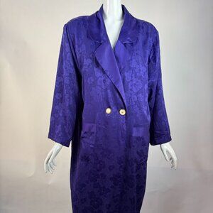 Victorias Secret Gold Label 90s Vintage Purple Satin Jacquard Robe sz small